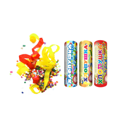 Набор ( 3конф.+3серп.) Набор хлопушек купить во Владимире | vladimir.salutsklad.ru